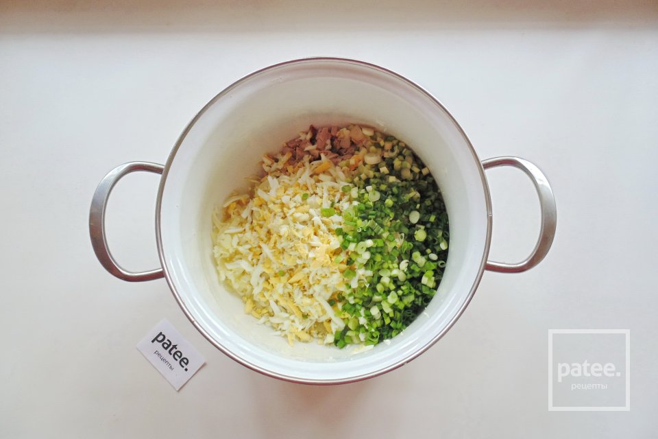 Тертая окрошка на кефире - Шаг 5