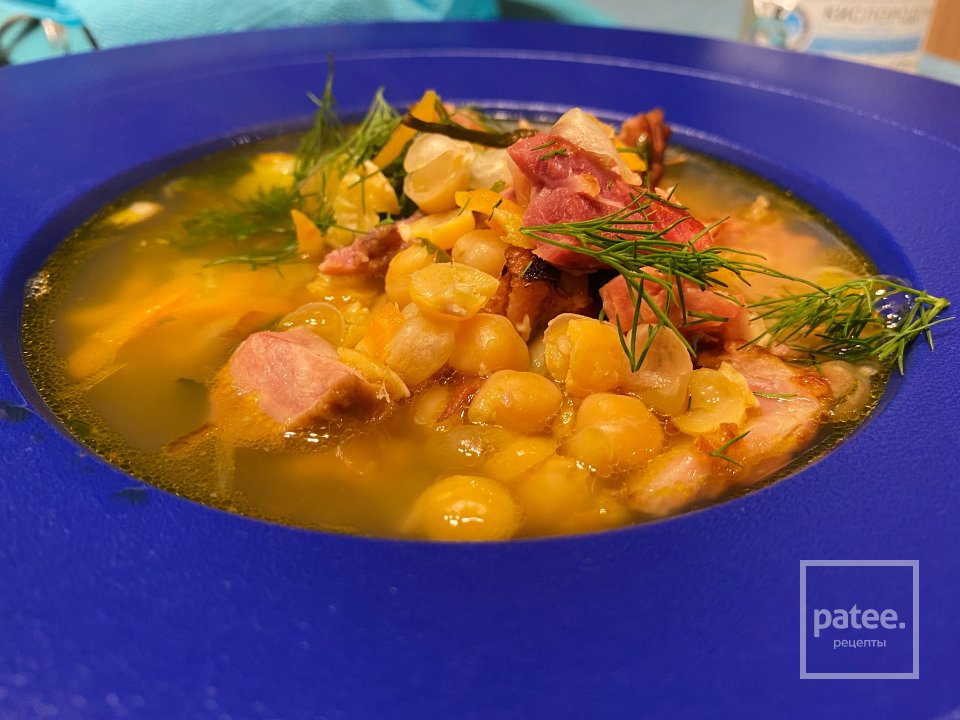 Суп из нута с копчёной рулькой - Шаг 17