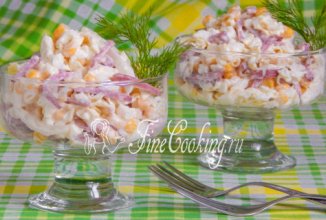 Салат с пекинской капустой и копченой колбасой 🥗