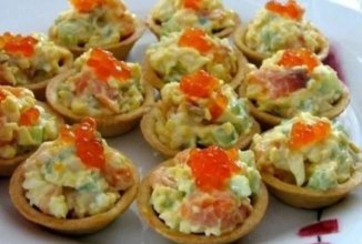 Тарталетки «Рыбная мозайка»