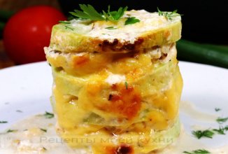Кабачки с фаршем в духовке в сметанном соусе