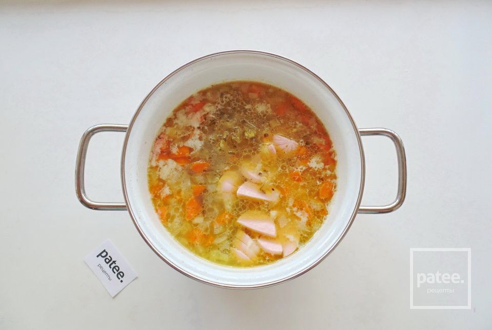 Рассольник с булгуром и сардельками - Шаг 10