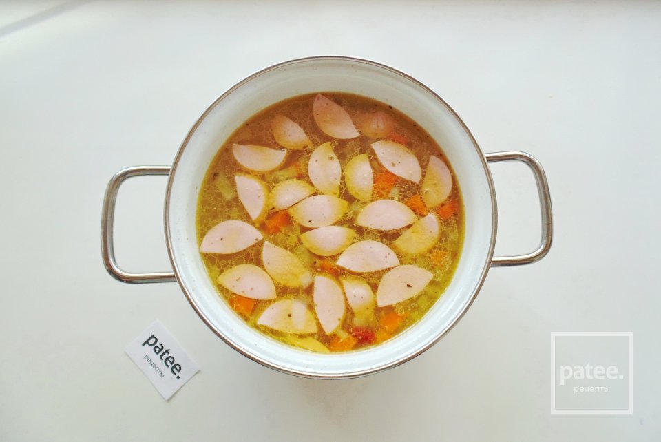 Рассольник с булгуром и сардельками - Шаг 11