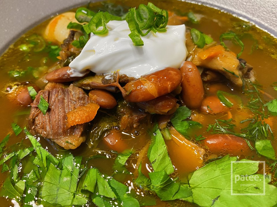 Фасолевый суп с белыми грибами - Шаг 18