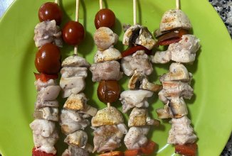 Куриные шашлычки с овощами на гриле