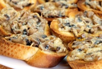 Кростини с грибами и сыром пармезан 🍄