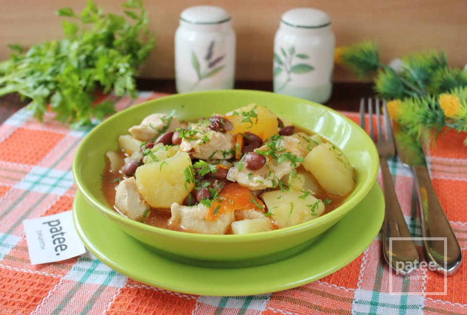 Курица с фасолью и картофелем по-турецки - Шаг 9