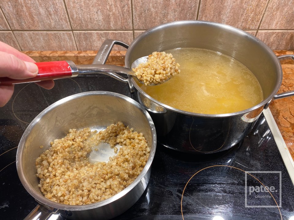 Овощной суп из кролика с полбой - Шаг 6