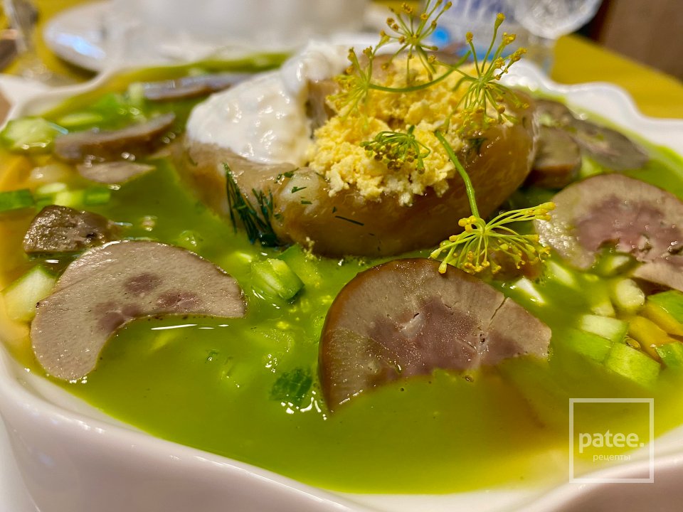 Окрошка на рассоле с солеными груздями и тушеными почками - Шаг 17