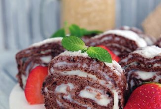 Шоколадный блинный рулет 🍰