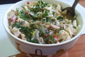 Окрошка с куриной грудкой