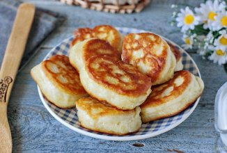 Пышные оладьи без яиц