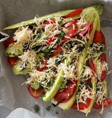 Кабачки с помидорами в духовке - Шаг 8