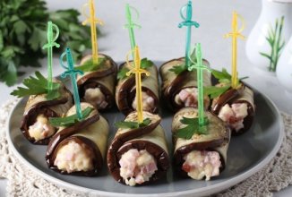 Рулеты из баклажанов с ветчиной 🍆