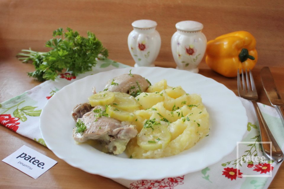 Курица  с кабачками в сырном соусе - Шаг 11