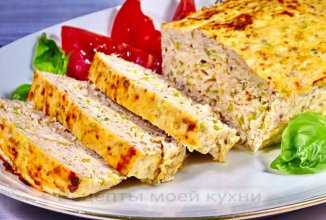 Мясной хлеб с куриного филе и кабачка в духовке