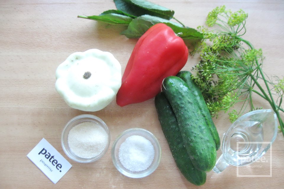 Маринованные огурцы с патиссонами - Шаг 1