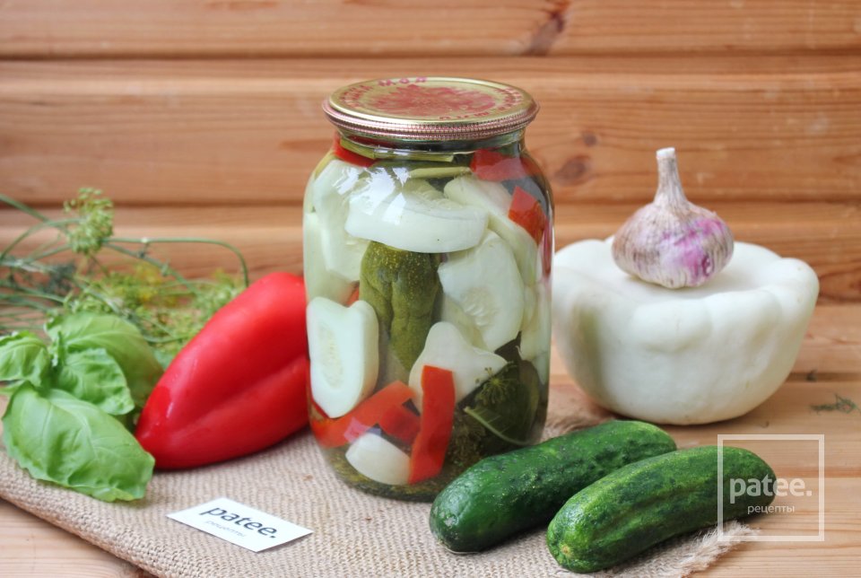 Маринованные огурцы с патиссонами - Шаг 11