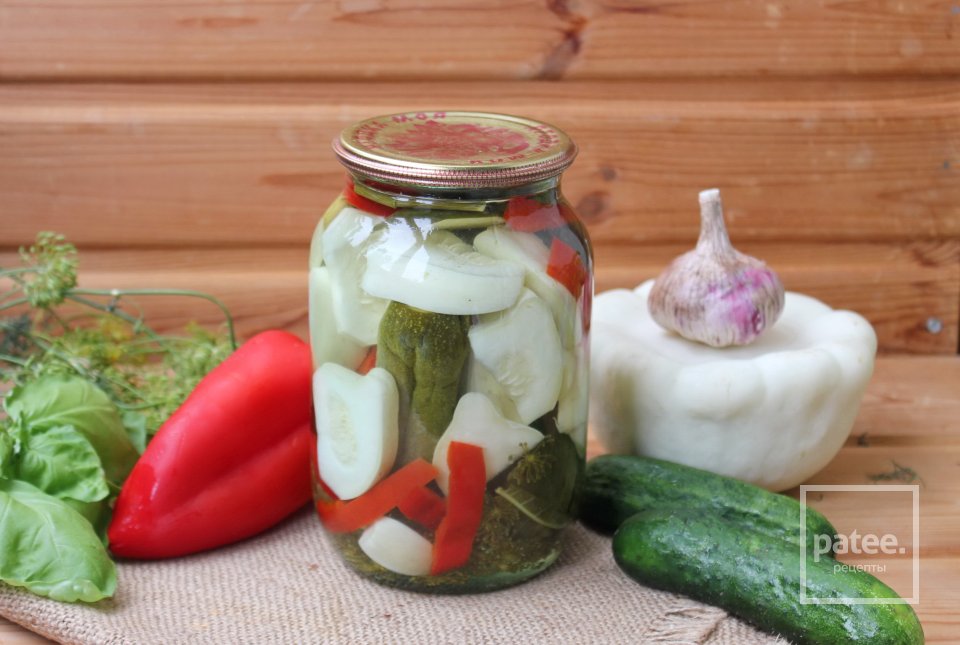 Маринованные огурцы с патиссонами - Шаг 12