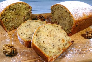 Творожный кекс с изюмом и орехами