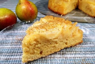 Пирог перевертыш с грушами в карамели