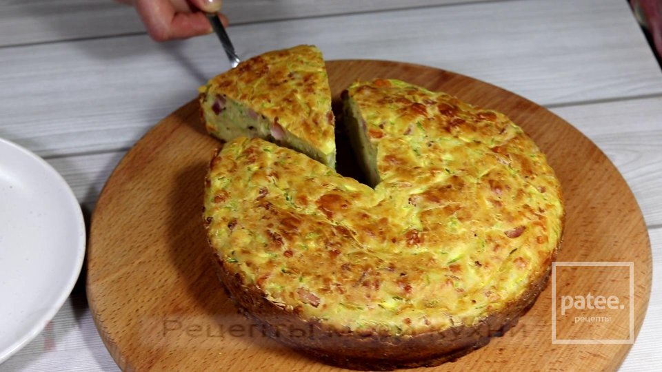 Пирог с кабачками с ветчиной и сыром - Шаг 10