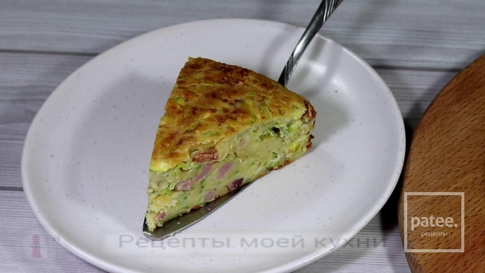 Пирог с кабачками с ветчиной и сыром - Шаг 11