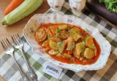 Соте из кабачка и баклажана