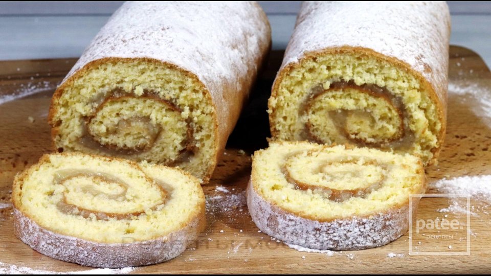 Бисквитный рулет с начинкой из груш - Шаг 16