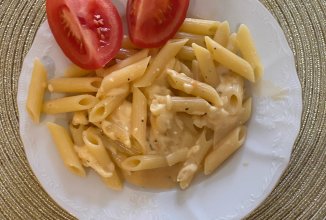 паста с хумусом и сыром