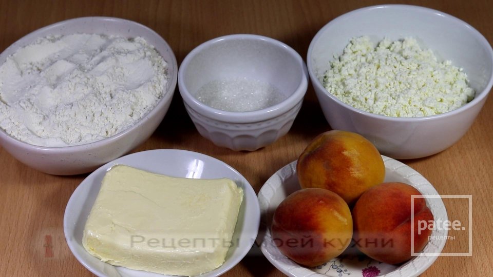 Творожное печенье с персиками - Шаг 1