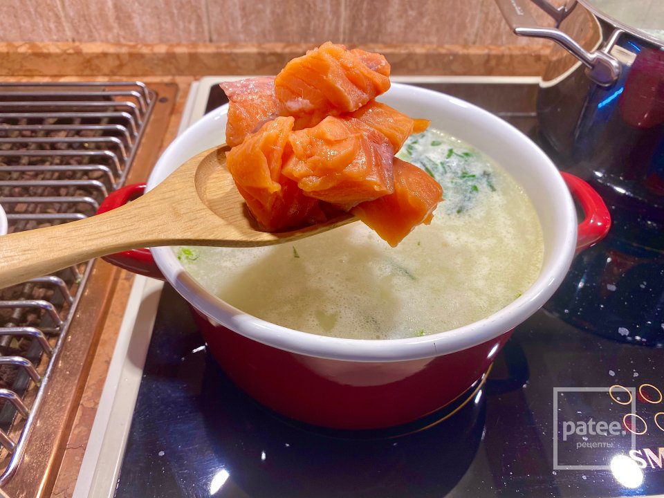 Чаудер из копченой чавычи с картофелем - Шаг 12