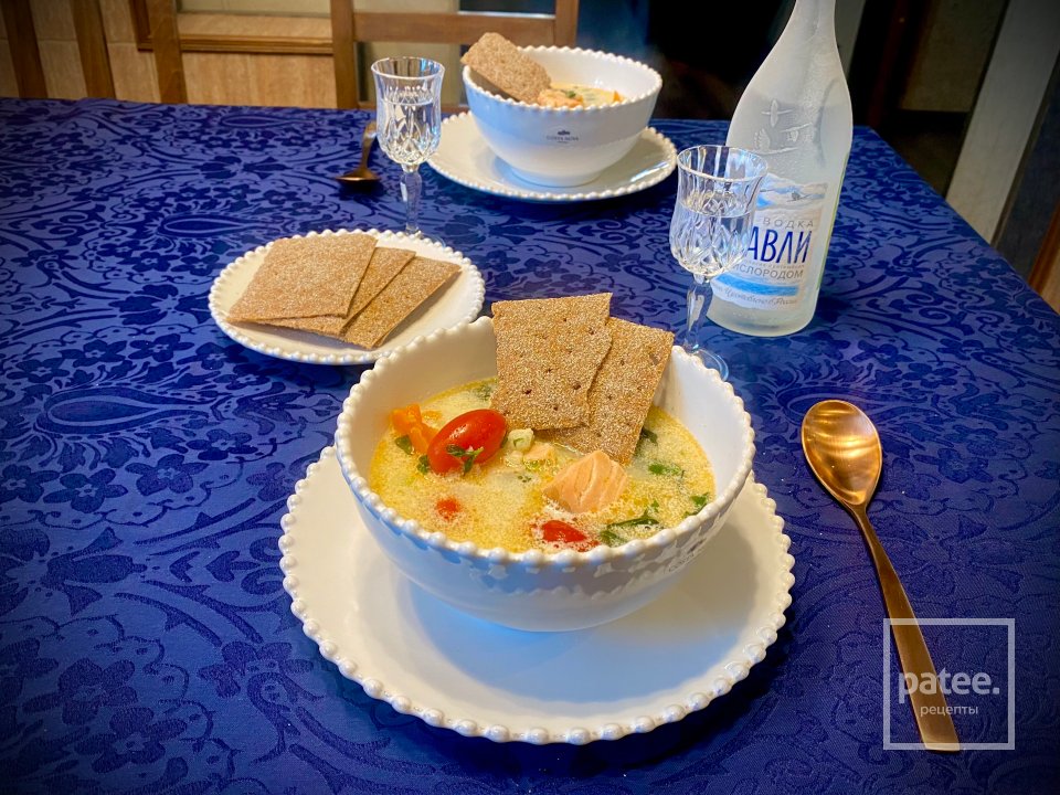 Чаудер из копченой чавычи с картофелем - Шаг 14