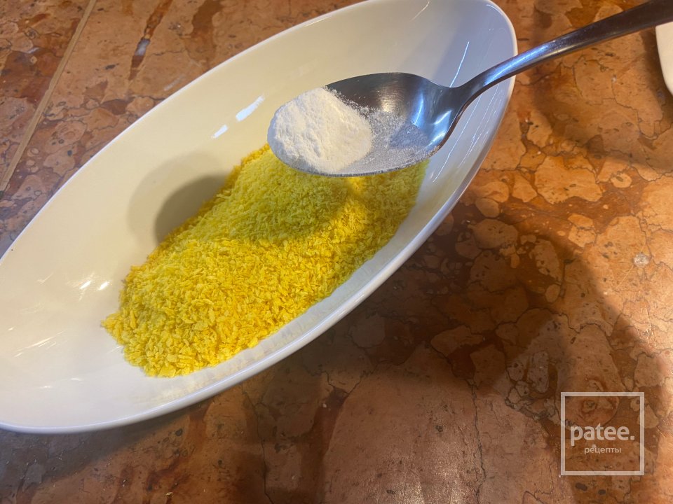 Цветки цукини с фейхоа, грецкими орехами и лаймом в сладком кляре и лимонном курде - Шаг 10