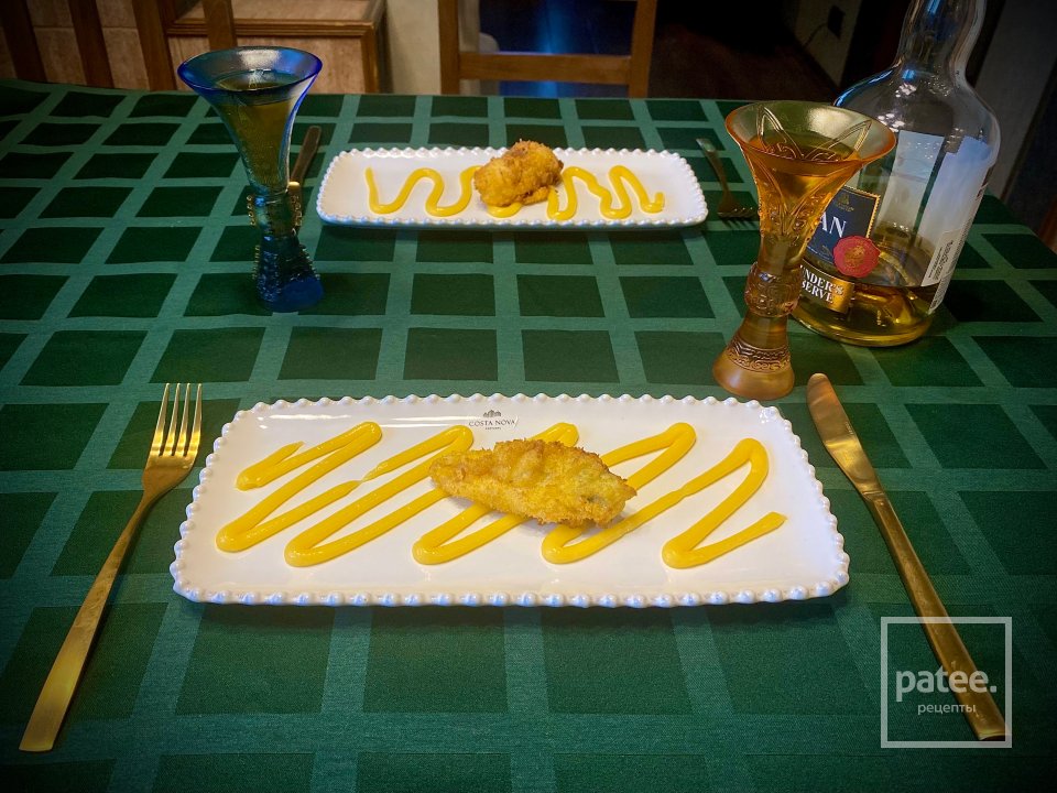 Цветки цукини с фейхоа, грецкими орехами и лаймом в сладком кляре и лимонном курде - Шаг 13