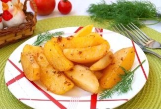 Картофель с соевым соусом и чесноком🧄