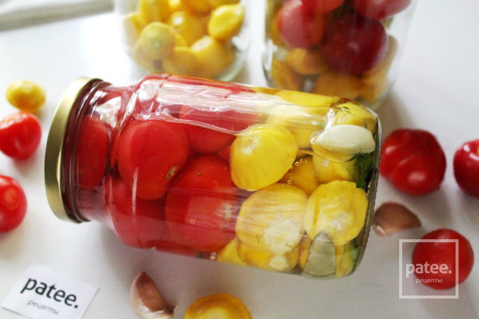 Помидоры с патиссонами, маринованные на зиму - Шаг 11