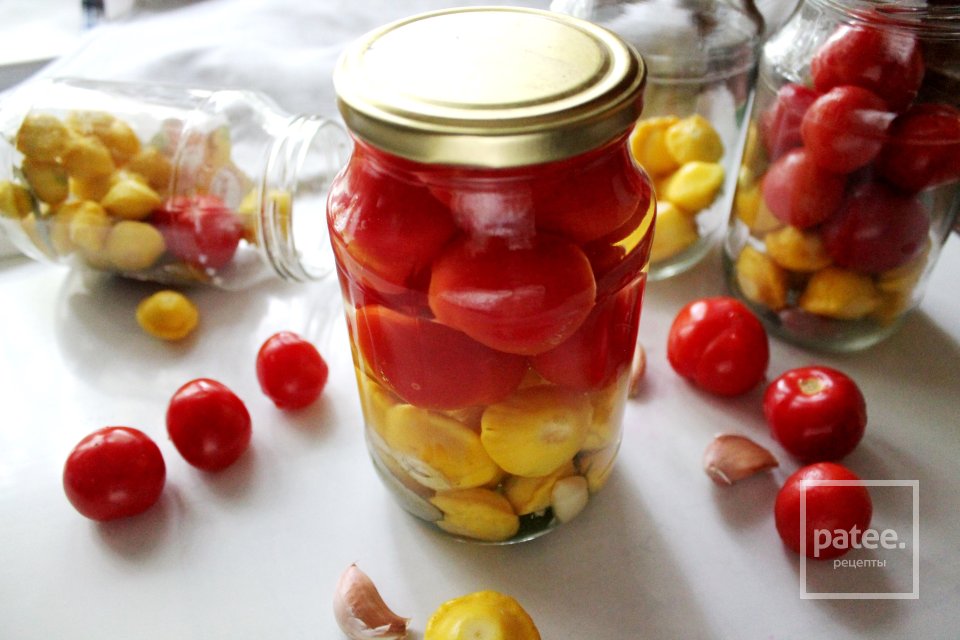Помидоры с патиссонами, маринованные на зиму - Шаг 12