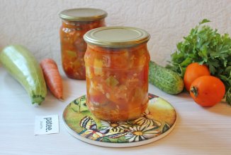 Салат из кабачков с огурцами на зиму