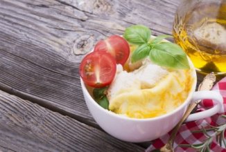 Омлет с ветчиной и сыром в микроволновке