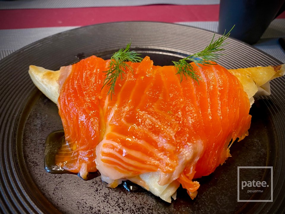 Омлет с рикоттой в лаваше с цитрусовой чавычей в гречишном меду - Шаг 6