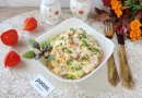 Салат с отварным морским окунем