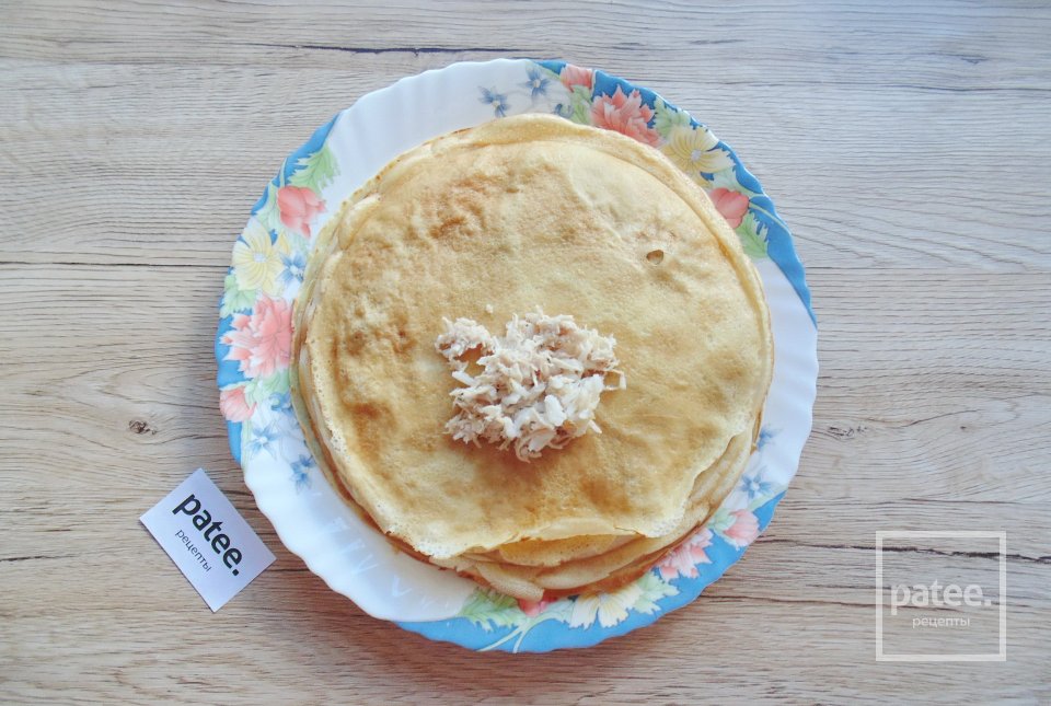 Блинчики с отварной индейкой и рисом - Шаг 11