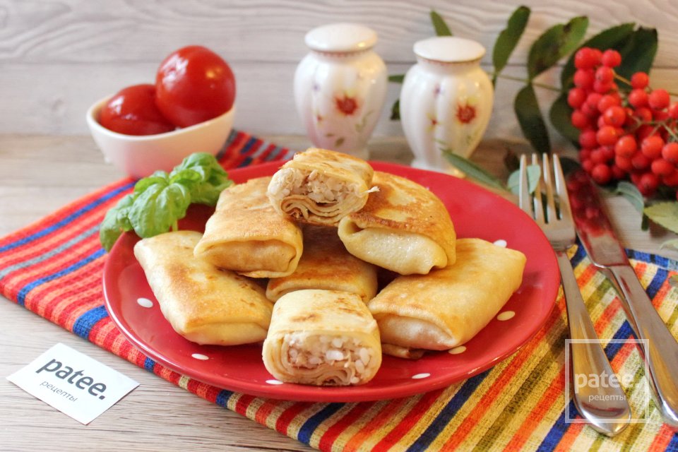 Блинчики с отварной индейкой и рисом - Шаг 13