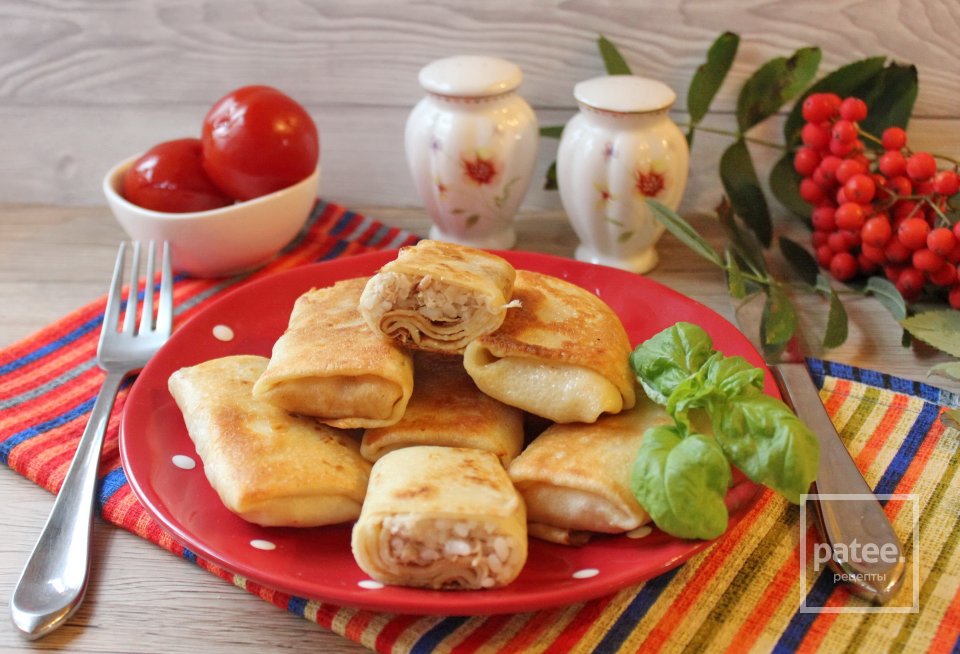 Блинчики с отварной индейкой и рисом - Шаг 14