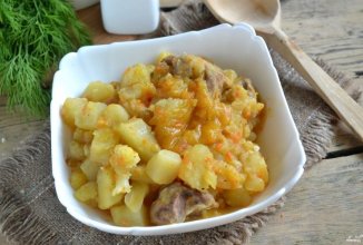 Цветная капуста с мясом и картошкой