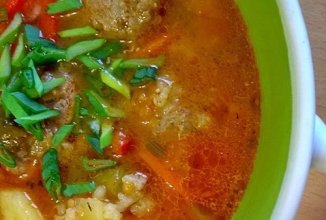 Суп с жареными фрикадельками 🍲