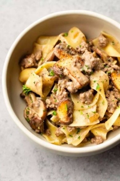 Говяжий фарш с грибами в сметаной подливе 👍🏼 - Шаг 1