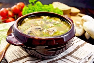 Грибной суп с необычными фрикадельками 🍲