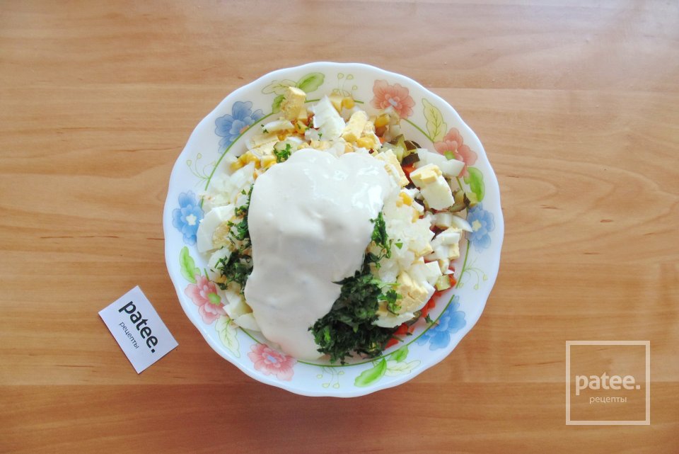 Салат с ветчиной и кукурузой - Шаг 9